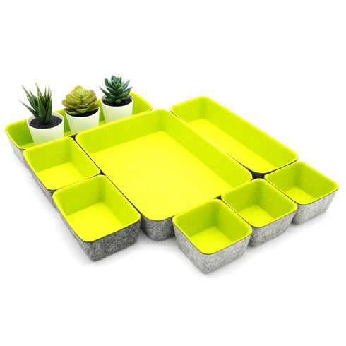 Welaxy storage & organize Green Welaxy Drawer organizers bins trays catchall tray gift idea 8-piece rectangular
